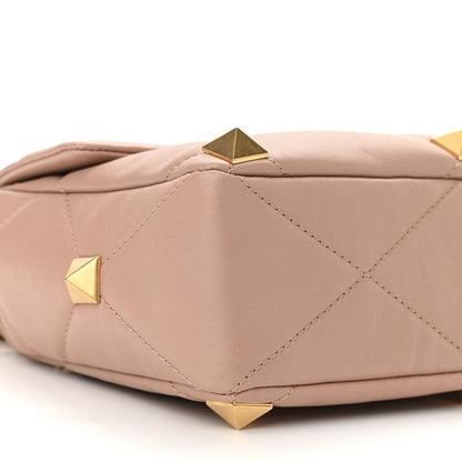 Valentino Garavani Nappa Large Roman Stud Shoulder Bag Rose Cannelle 8 of 9