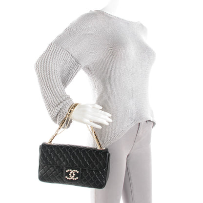 Chanel Lambskin Quilted Medium Westminster Pearl Flap Black 2 of 7