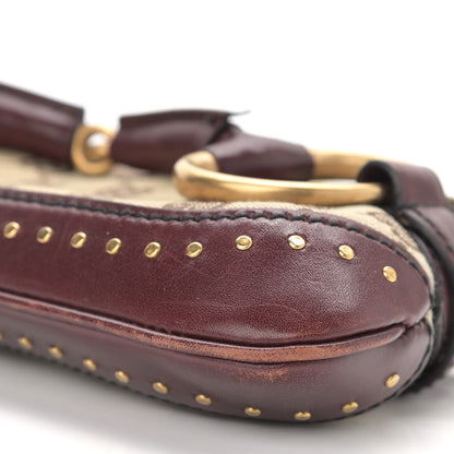 Gucci Monogram Studded Horsebit Clutch Bordeaux 9 of 12