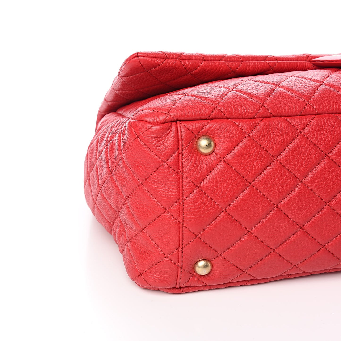 Calfskin Quilted Small XXL Travel Flap Bag Red
