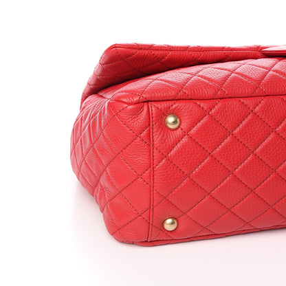 Chanel Calfskin Quilted Small XXL Travel Flap Bag Red 8 of 11