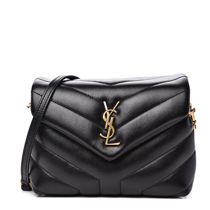 Saint Laurent Calfskin Y Quilted Monogram Toy Loulou Crossbody Bag Black 1 of 11