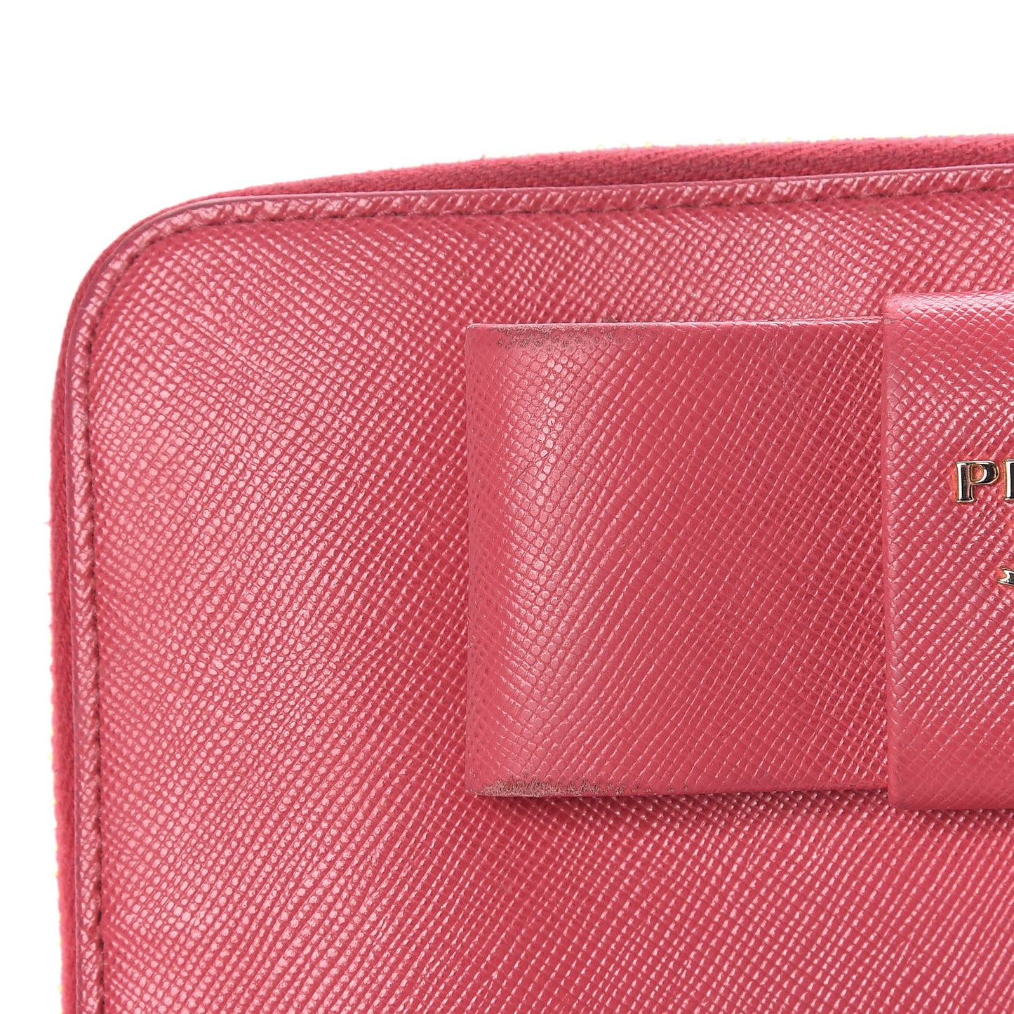 Saffiano Fiocco Bow Zip Around Wallet Peonia