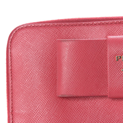 Prada Saffiano Fiocco Bow Zip Around Wallet Peonia 14 of 15