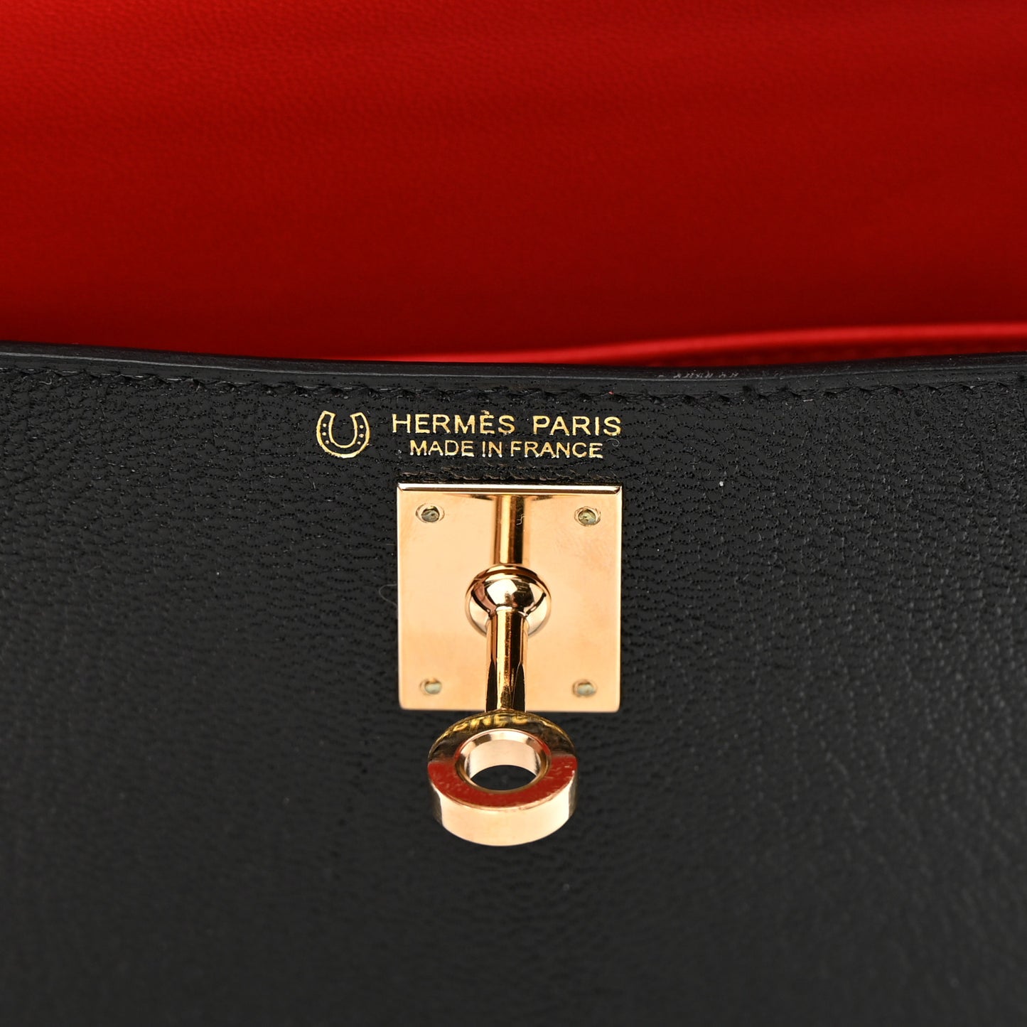 Chevre Mysore Horseshoe Mini Kelly Sellier 20 Black Rouge De Coeur