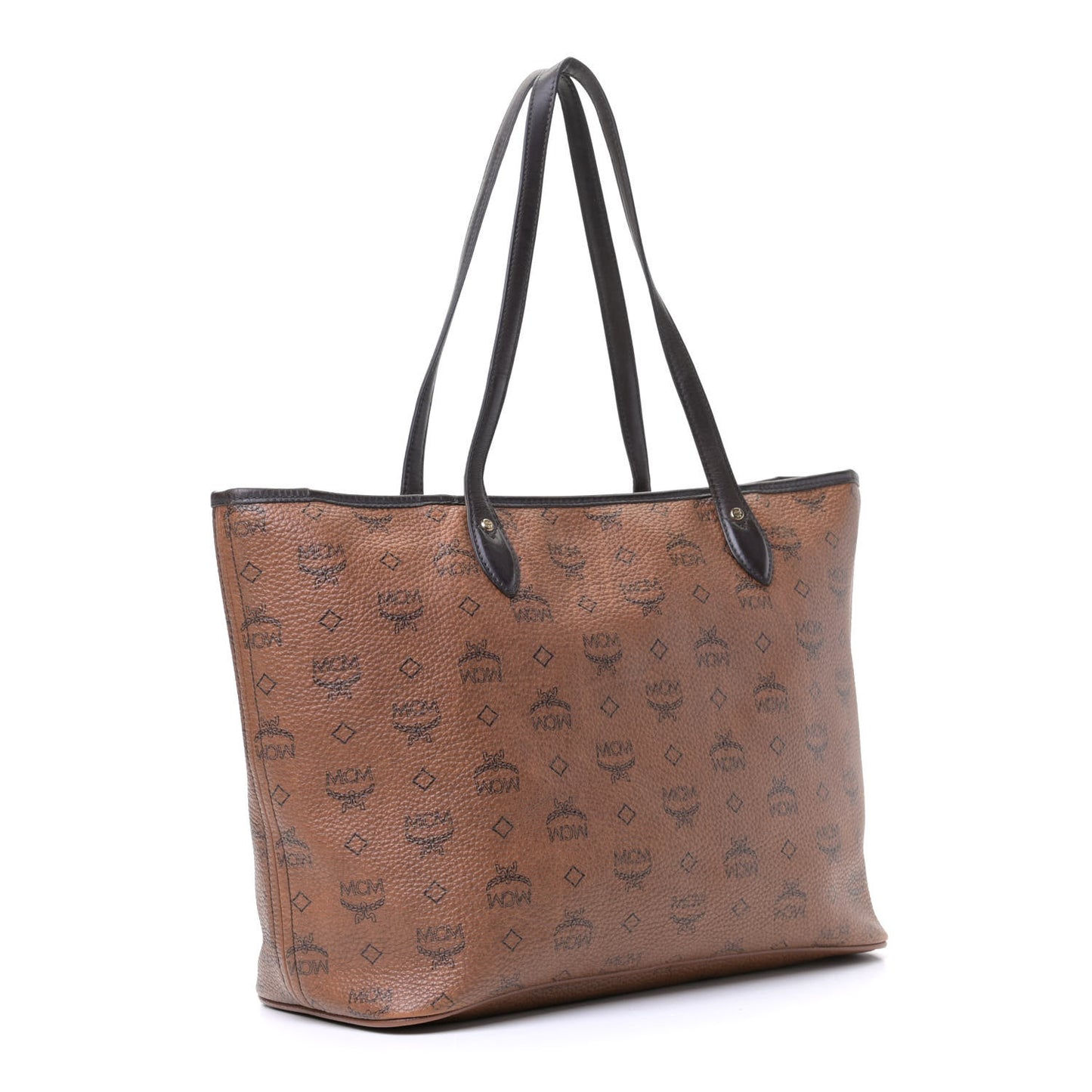 Visetos Dog Bone Striped Shopper Tote Brown