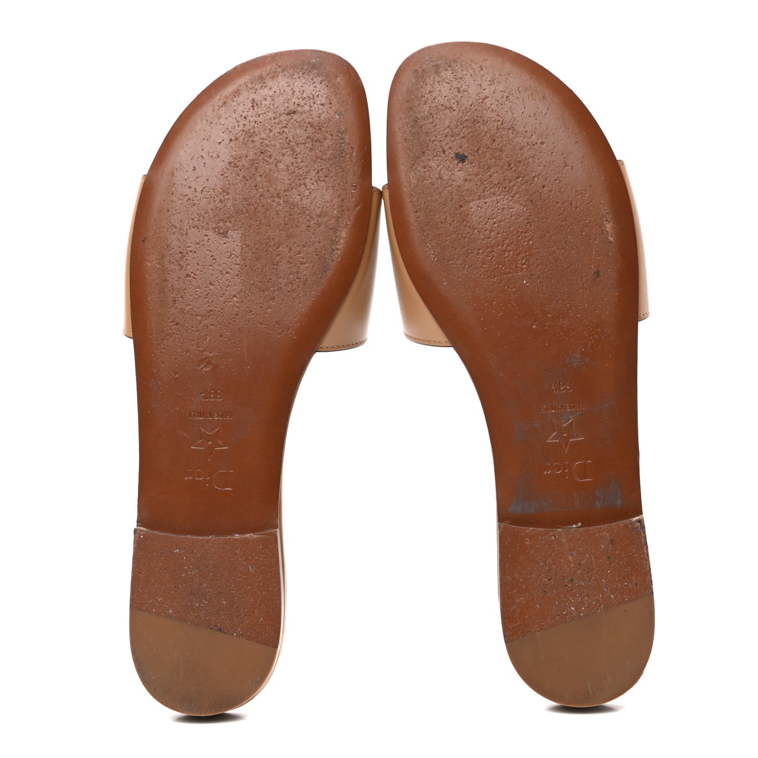 Christian Dior Calfskin D-Club Mule Sandal 38.5 Natural 6 of 10