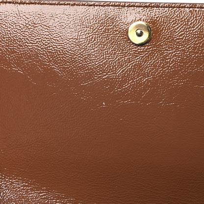 Saint Laurent Textured Patent Calfskin Monogram Large Belle De Jour Clutch Beige 12 of 15