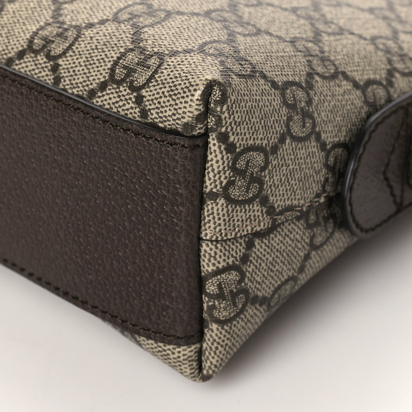 GG Supreme Monogram Textured Dollar Calfskin Web Small Ophidia Dome Shoulder Bag Beige Ebony New Acero