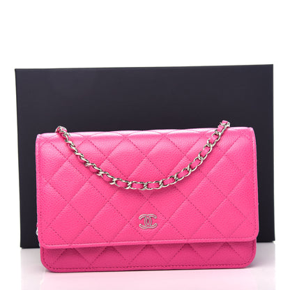 Chanel Caviar Quilted Wallet on Chain WOC Pink 11 of 11