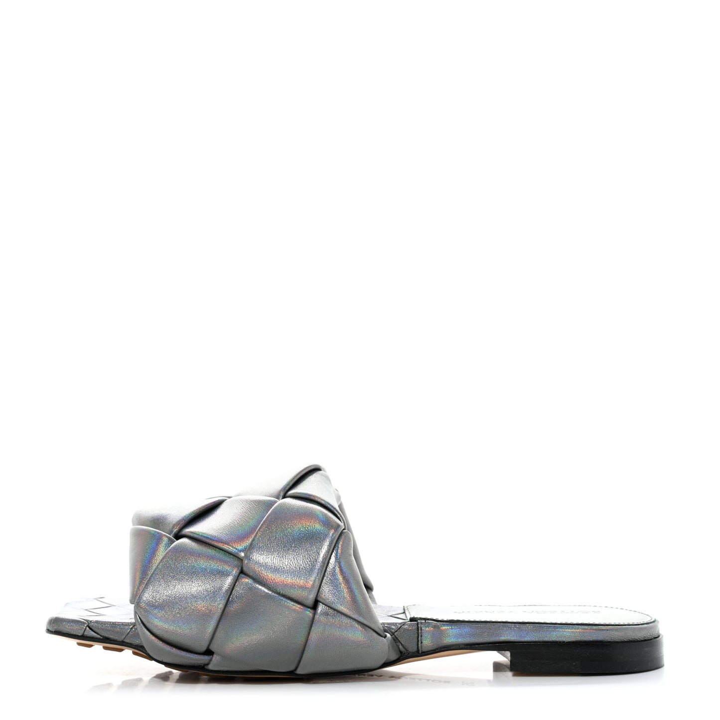 Laser Nappa Maxi Intrecciato Lido Flat Sandals 35 Oyster