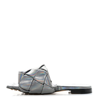 Bottega Veneta Laser Nappa Maxi Intrecciato Lido Flat Sandals 35 Oyster 1 of 7