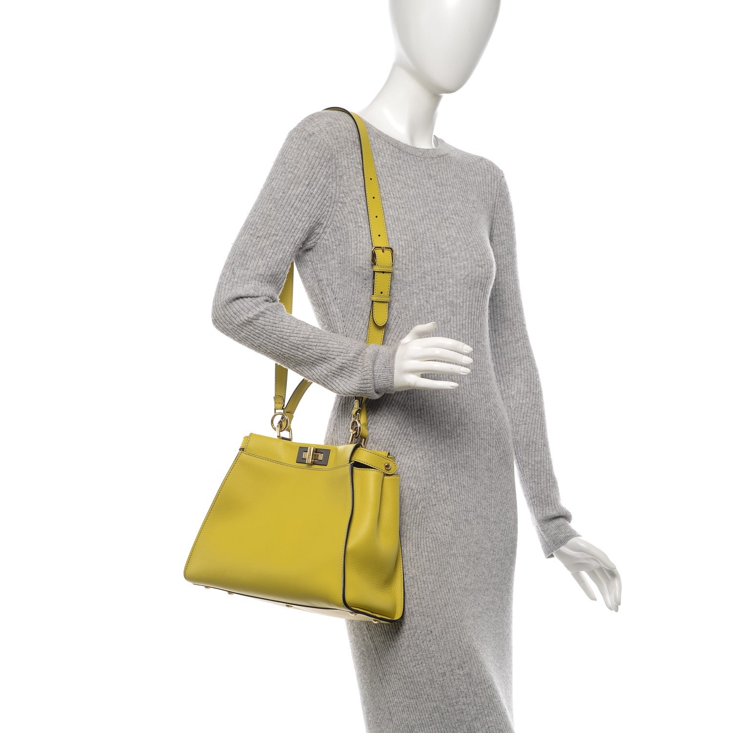 Fendi Vitello Seta Medium Peekaboo Iconic Satchel Cedro 2 of 6