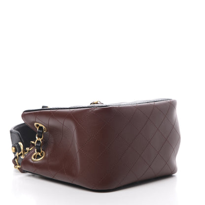 Chanel Calfskin Quilted Strap Into Bucket Bag Black Brown 4 of 12
