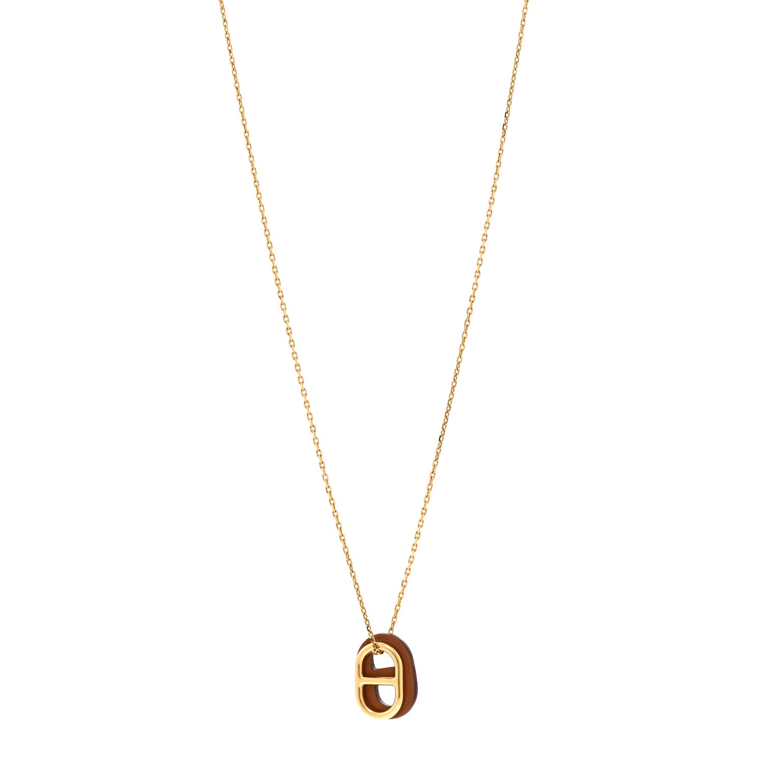 Hermes Swift O'Maillon Pendant Necklace Gold 1 of 7