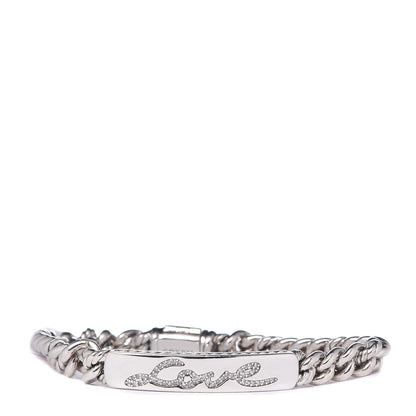 David Yurman Sterling Silver Diamond 7mm Petite Pave Curb Link Love ID Bracelet 1 of 5