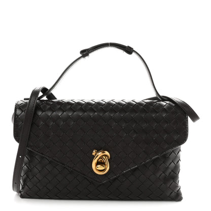 Bottega Veneta Nappa Intrecciato Knot Lock Top Handle Crossbody Bag Fondant 1 of 10