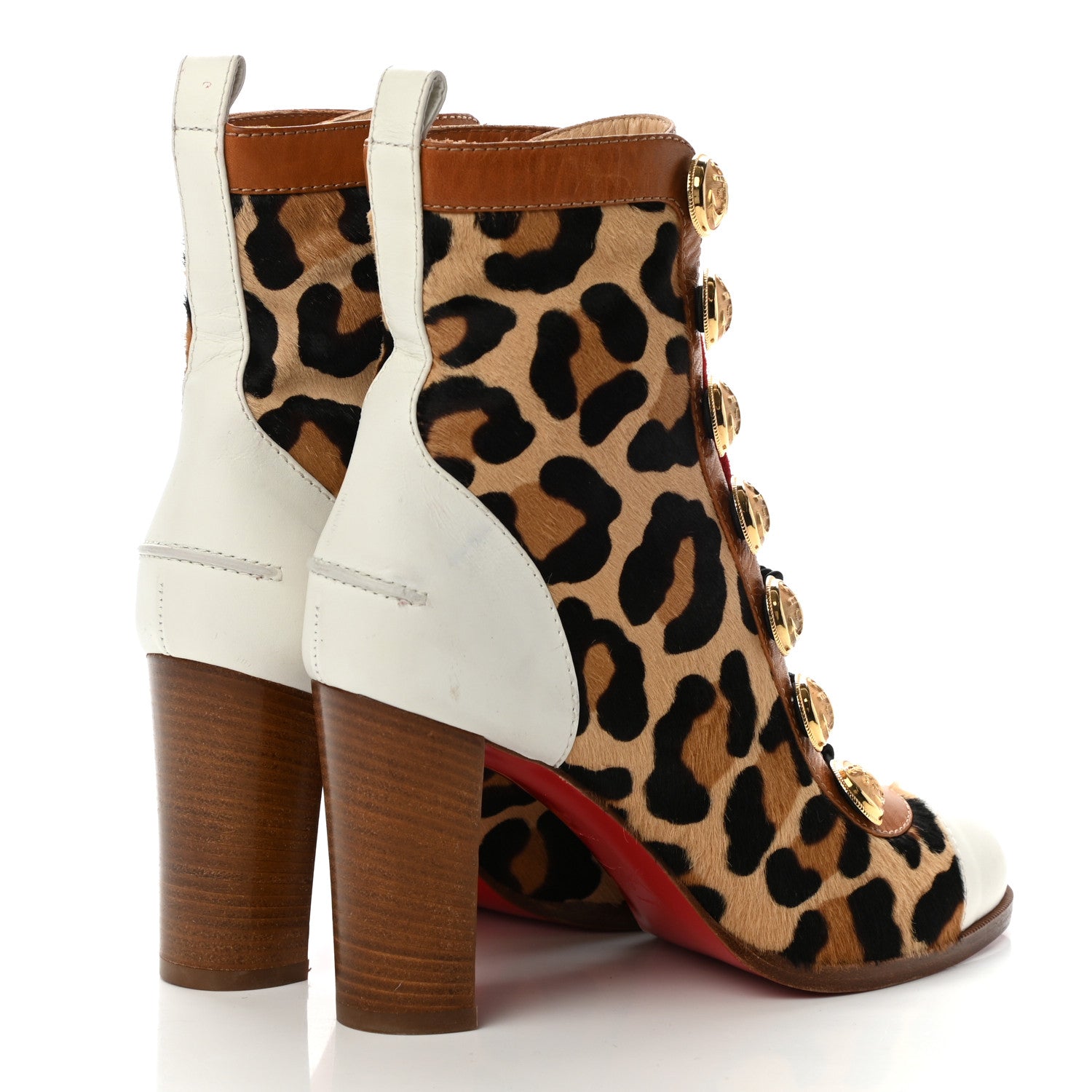 Christian Louboutin Calf Hair Leopard Print Who Dances 85 Ankle Boots 36 Gold Fauve 4 of 11