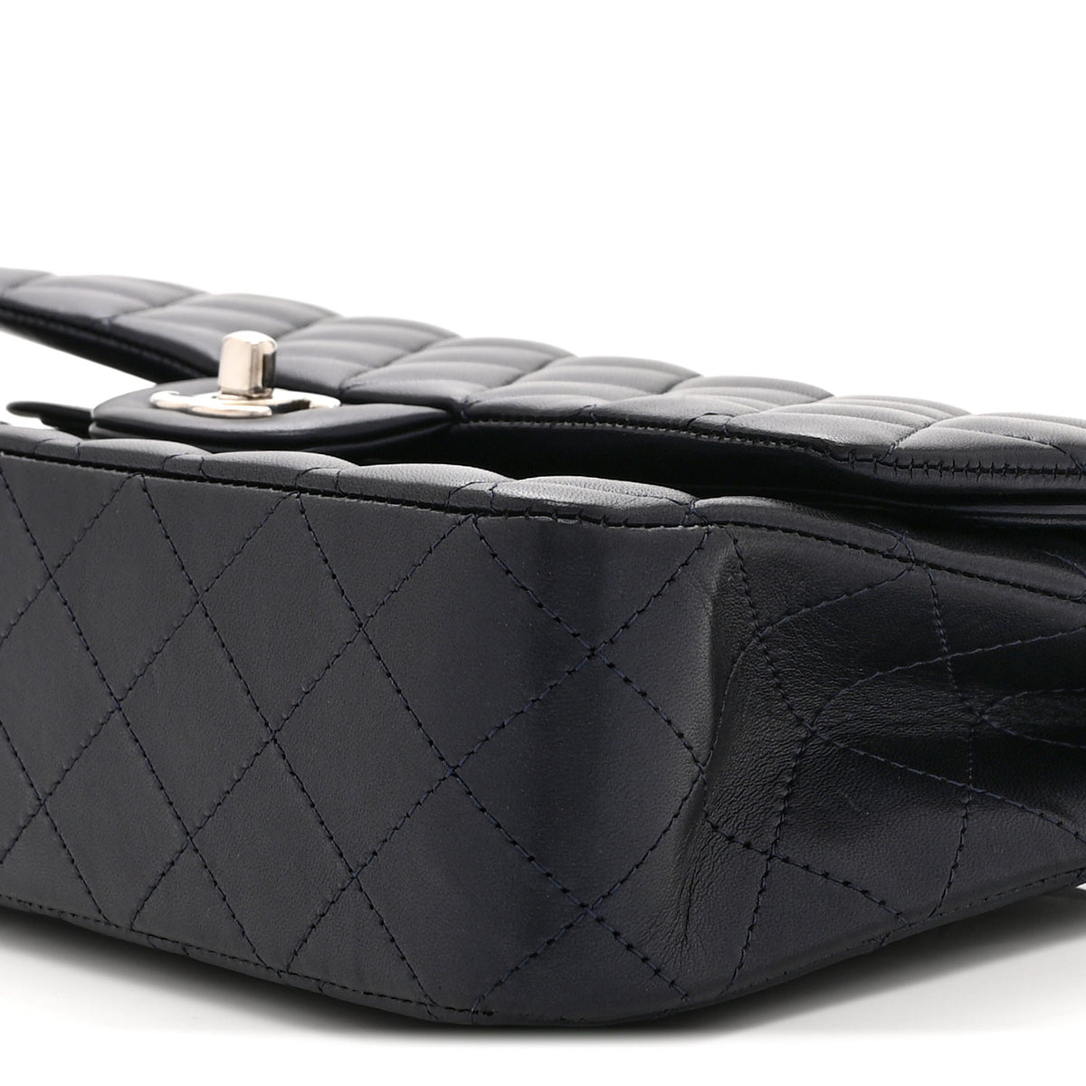 Chanel Iridescent Calfskin Quilted Medium Double Flap Navy 10 of 10