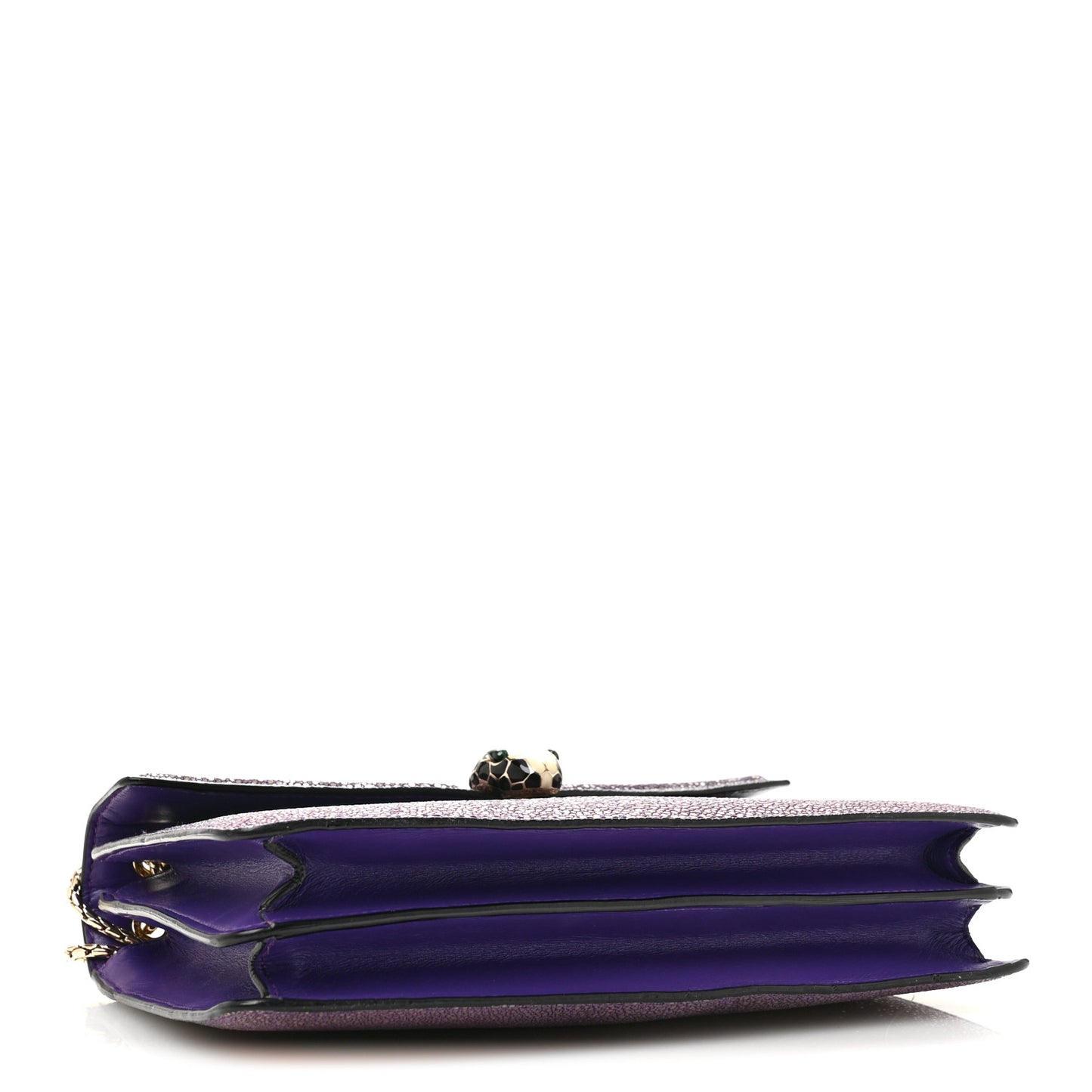 Calfskin Galuchat Serpenti Forever Shoulder Bag Purple