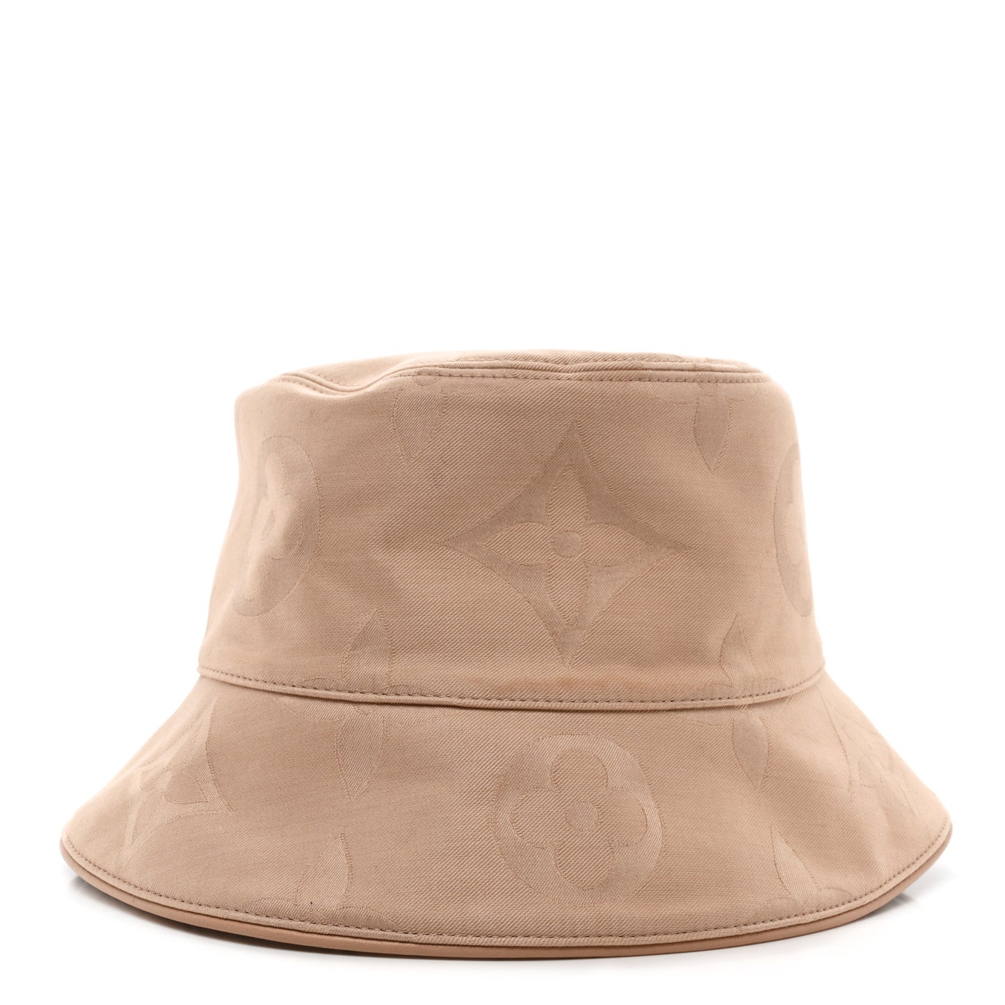 Cotton Monogram Flower Tile Reversible Bucket Hat M Beige