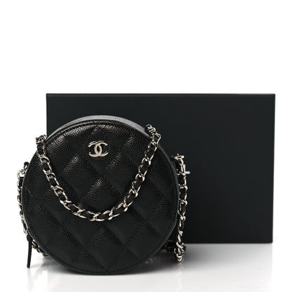 Chanel Caviar Quilted Round Clutch With Chain Black 9 of 9