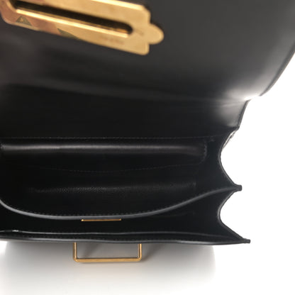 Prada City Calfskin Ostrich Cahier Bag Colbalto Black 5 of 12