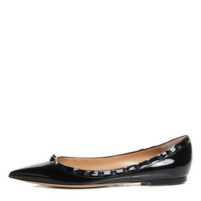 Valentino Garavani Patent Rockstud Ballerina Flats 36.5 Black 1 of 7