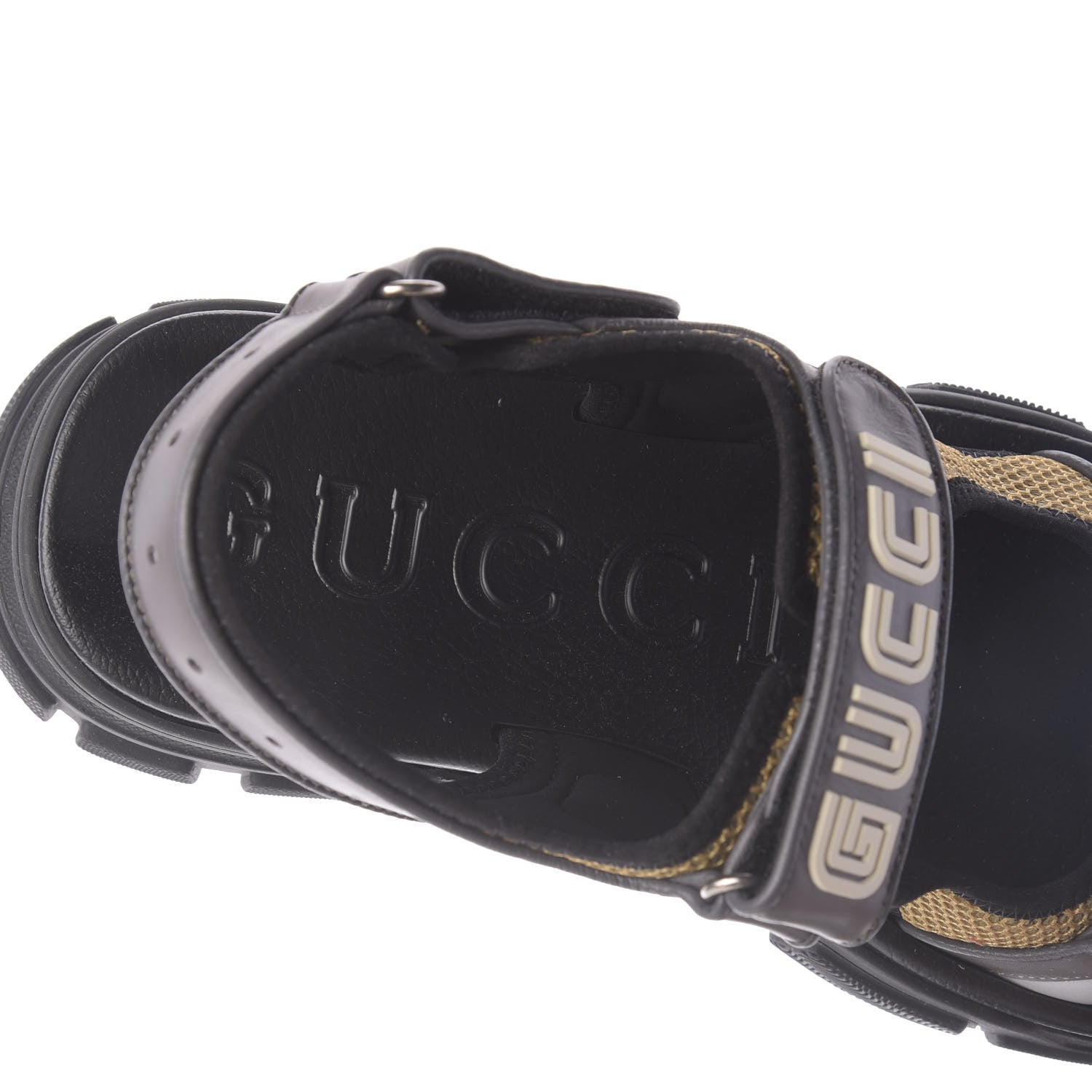 Gucci X SEGA Nappa Mesh Mens Aguru Sandals 12 Loess Black 8 of 10