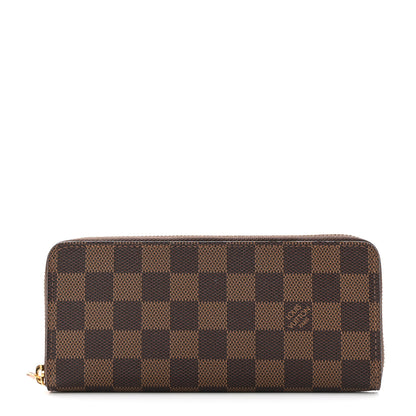 Louis Vuitton Damier Ebene Clemence Wallet Rose Ballerine 1 of 9