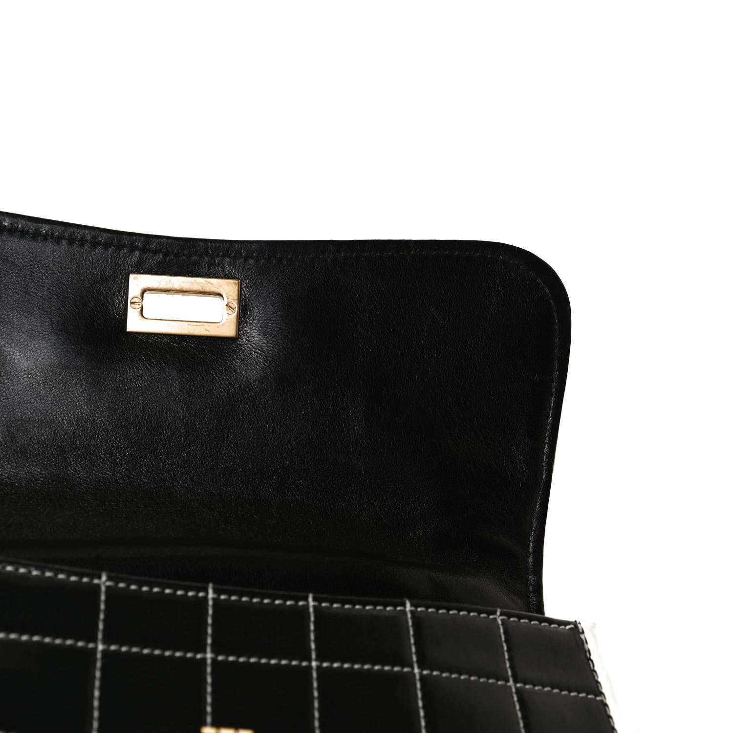 Chanel Caviar Square Stitched Small Flap Black White 19 of 19