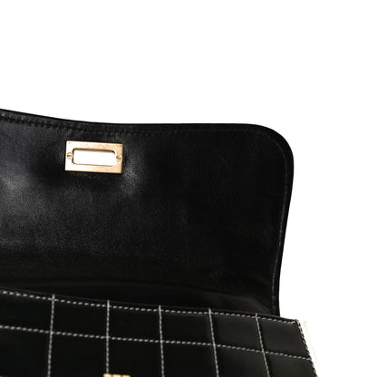 Chanel Caviar Square Stitched Small Flap Black White 19 of 19
