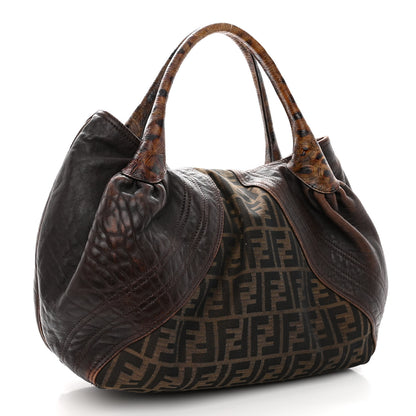 Fendi Zucca Nappa Nuvolata Vitello Tortuga Spy Tobacco Moro 3 of 17