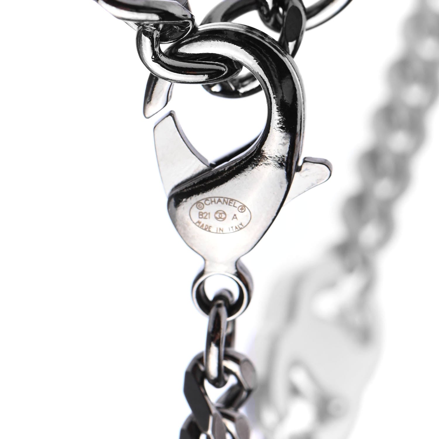 Chanel Ruthenium Crystal Chain CC Choker Silver 4 of 4