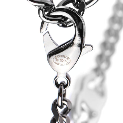 Chanel Ruthenium Crystal Chain CC Choker Silver 4 of 4