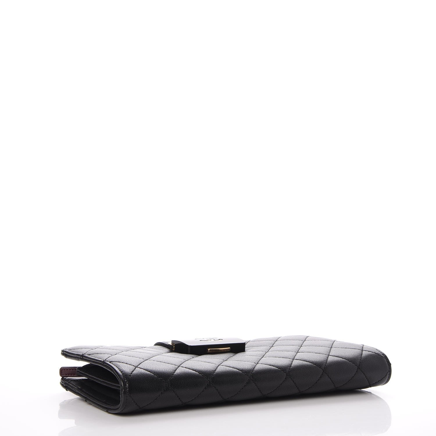 Chanel Sheepskin Quilted Beauty Lock Clutch Black 4 of 8