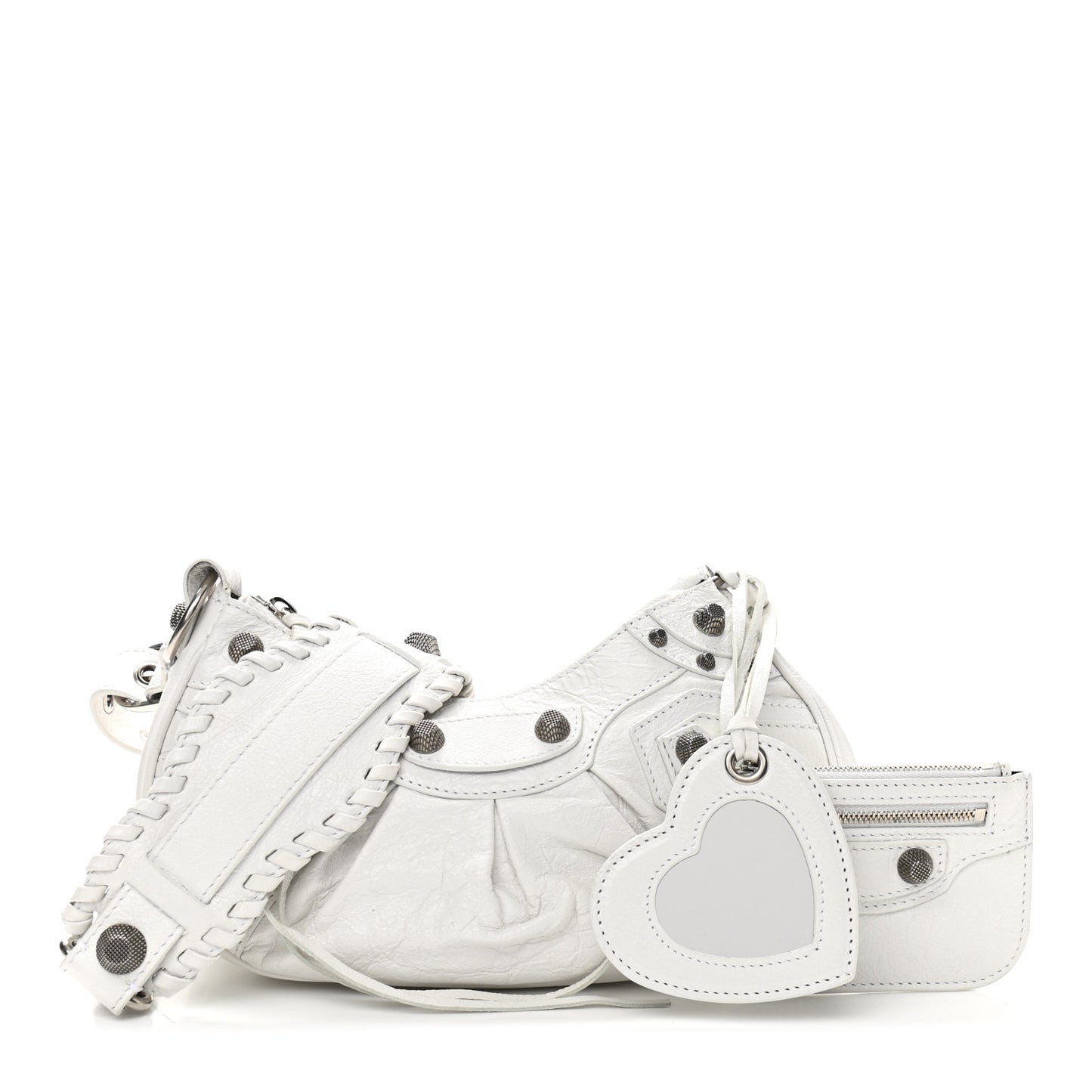 Agneau Arena Le Cagole Shoulder Bag XS Optic White