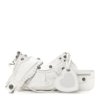 Balenciaga Agneau Arena Le Cagole Shoulder Bag XS Optic White 1 of 10