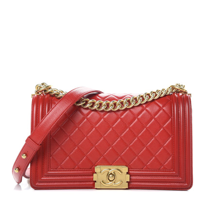 Chanel Lambskin Quilted Medium Boy Flap Red 1 of 11