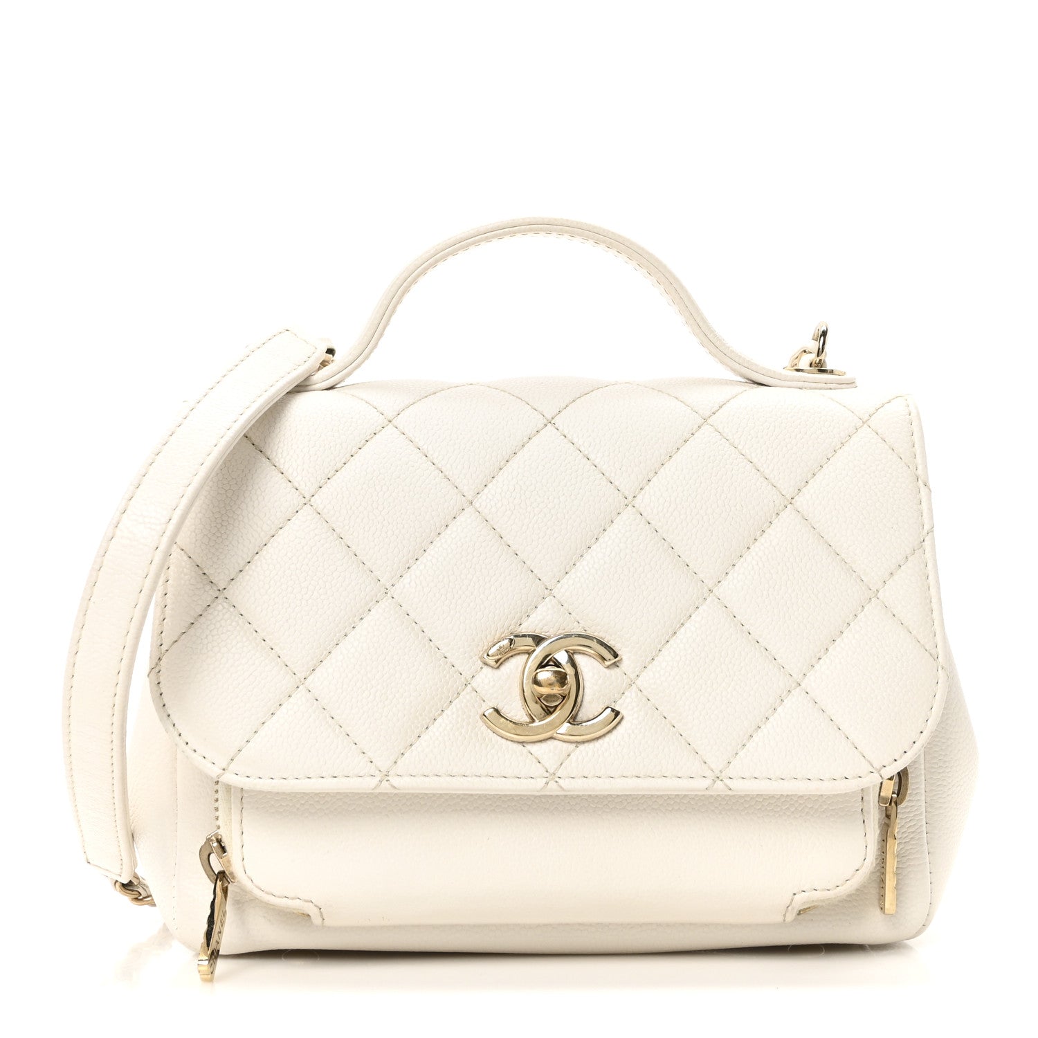 Chanel Caviar Quilted Small Business Affinity Flap White 1 of 10