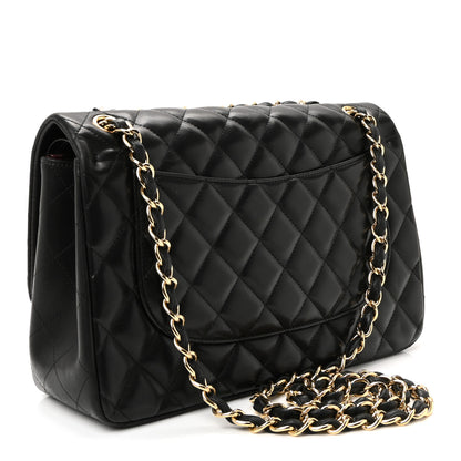 Chanel Lambskin Quilted Jumbo Double Flap Black 3 of 10
