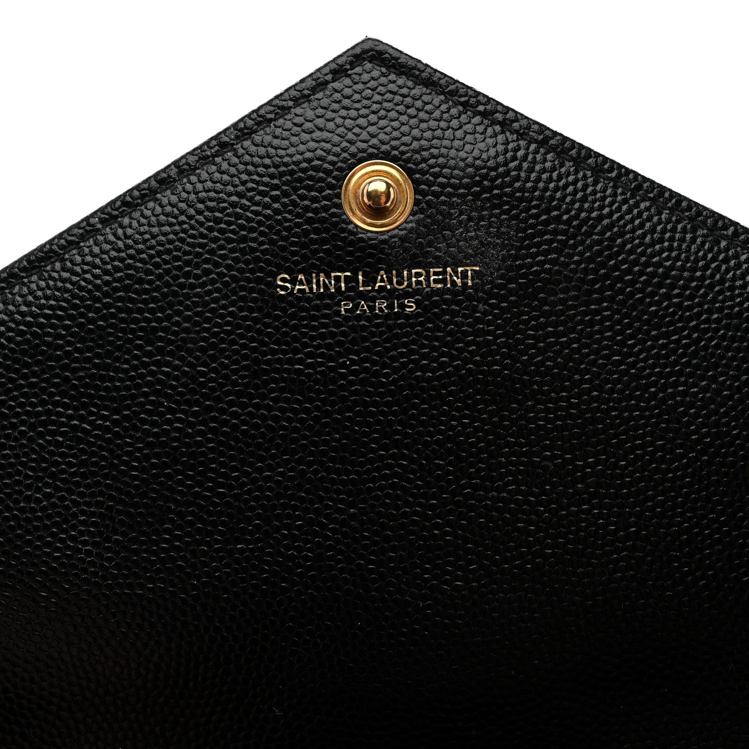 Saint Laurent Grain De Poudre Matelasse Chevron Monogram Chain Wallet Black 7 of 12