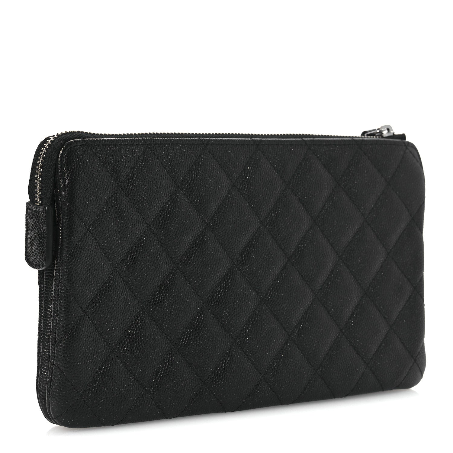 Chanel Iridescent Caviar Quilted Small Zipped Pouch Black 3 of 9