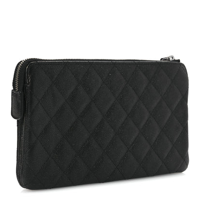 Chanel Iridescent Caviar Quilted Small Zipped Pouch Black 3 of 9