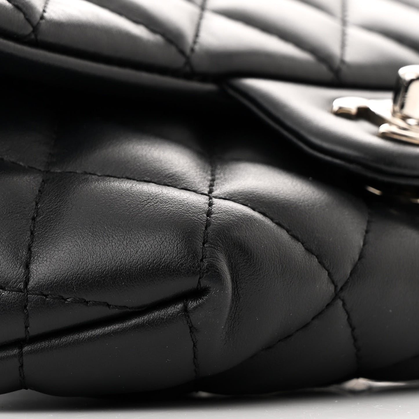 Calfskin Quilted CC Uniform Flap Belt Bag Black