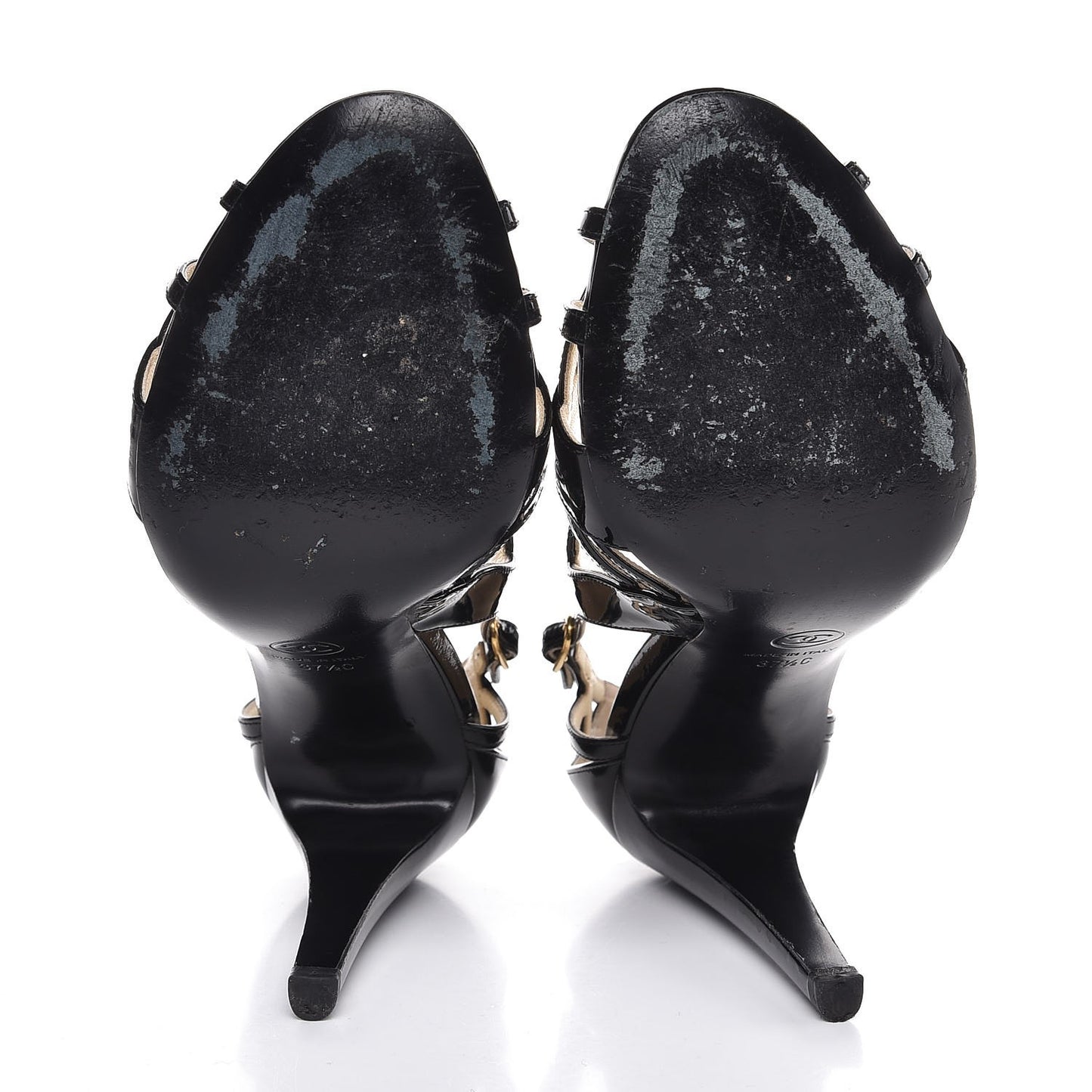 Patent CC Cage Sandals 37.5 Black