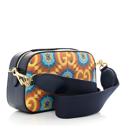 Gucci GG Supreme Kaleidoscope Calfskin Script Logo Gucci 100 Camera Bag Blue Orange Multicolor Blue Agata 3 of 9