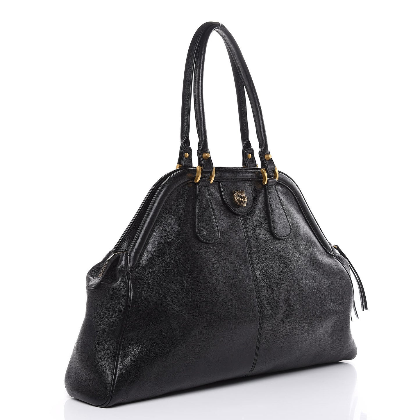 Calfskin Large Re(Belle) Top Handle Bag Black