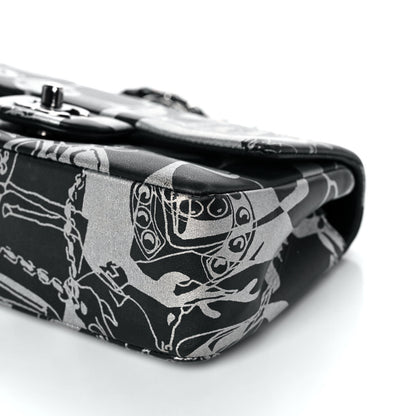 Chanel Lambskin Printed Mini Rectangular Flap Black Silver 10 of 11