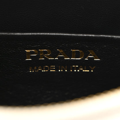 Prada Soft Calfskin Arque Shoulder Bag White 6 of 13